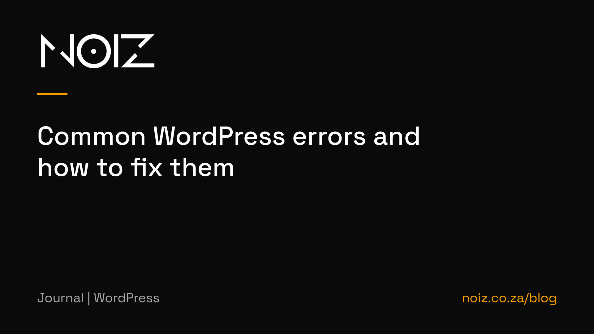 Common WordPress errors and how to fix them