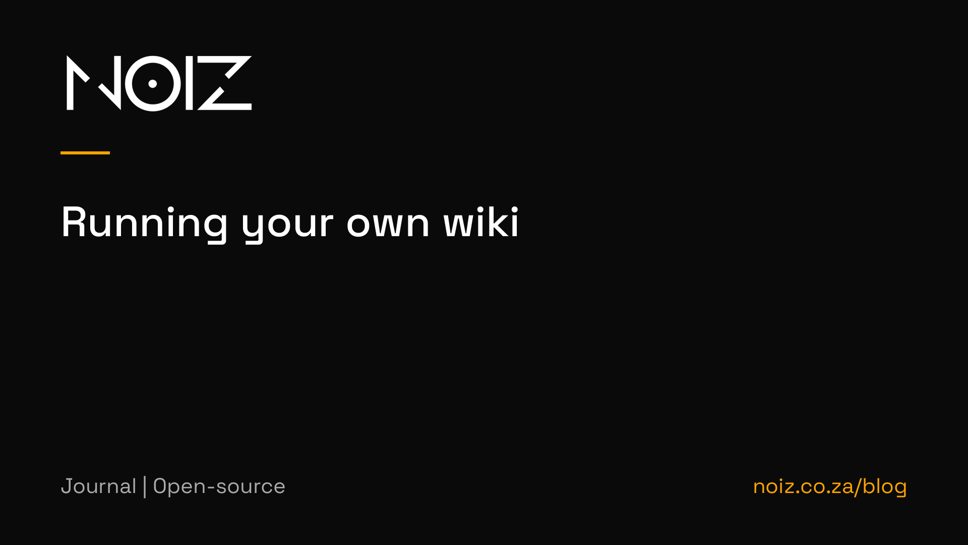 Running your own wiki