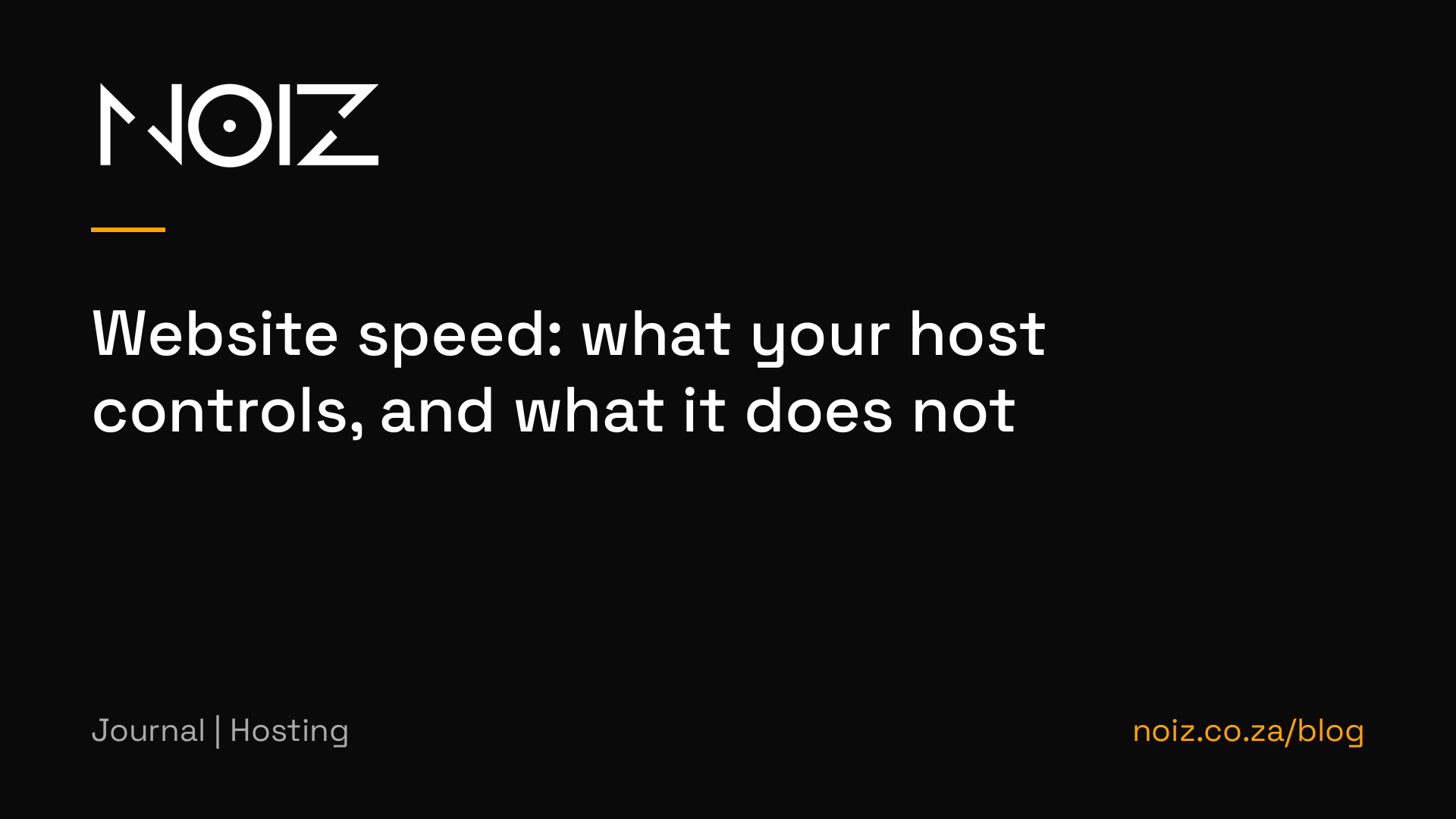 Website speed: what your host controls, and what it does not