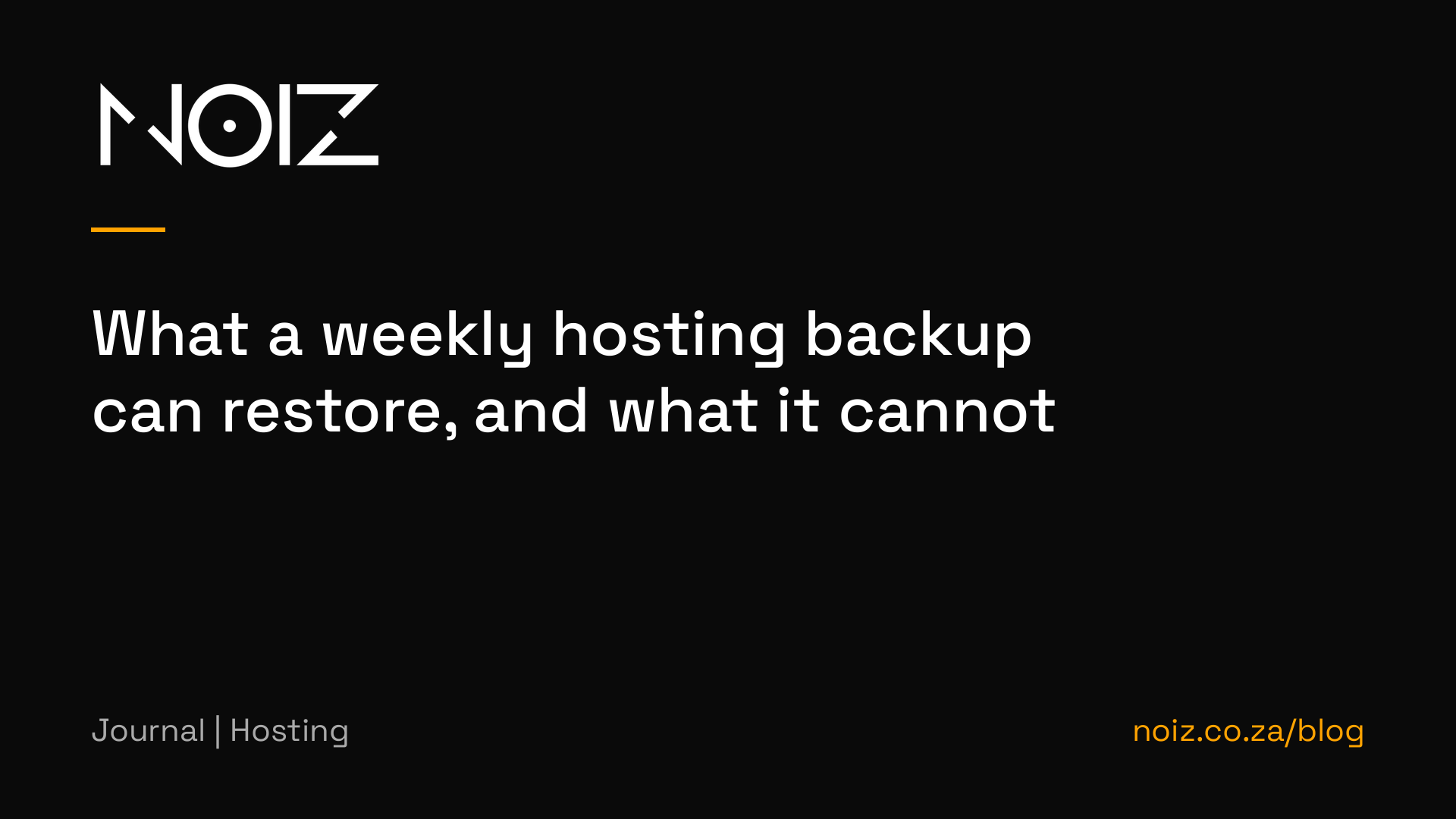 What a weekly hosting backup can restore, and what it cannot