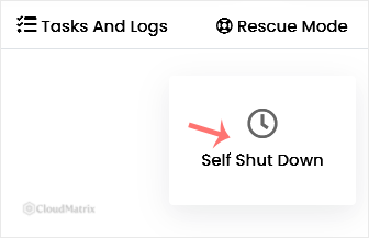 The Self Shut Down icon on the Virtualizor VPS management screen