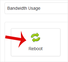 The SolusVM client area control buttons for a virtual server, showing the Reboot button
